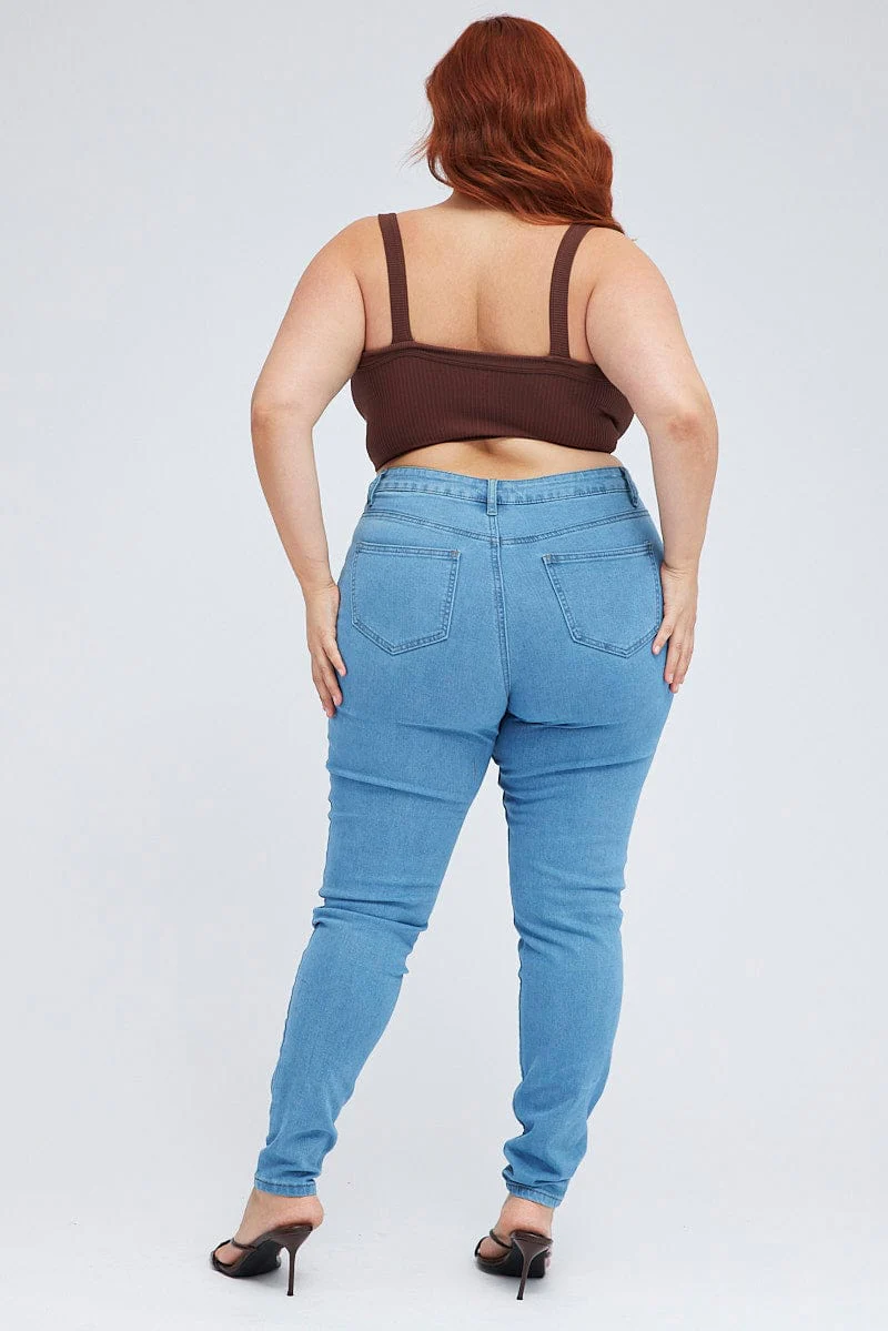 Denim Skinny Jeans High Rise - Image 5