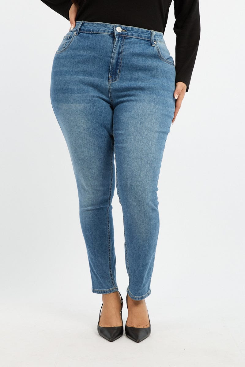 Denim Skinny Jeans High Rise