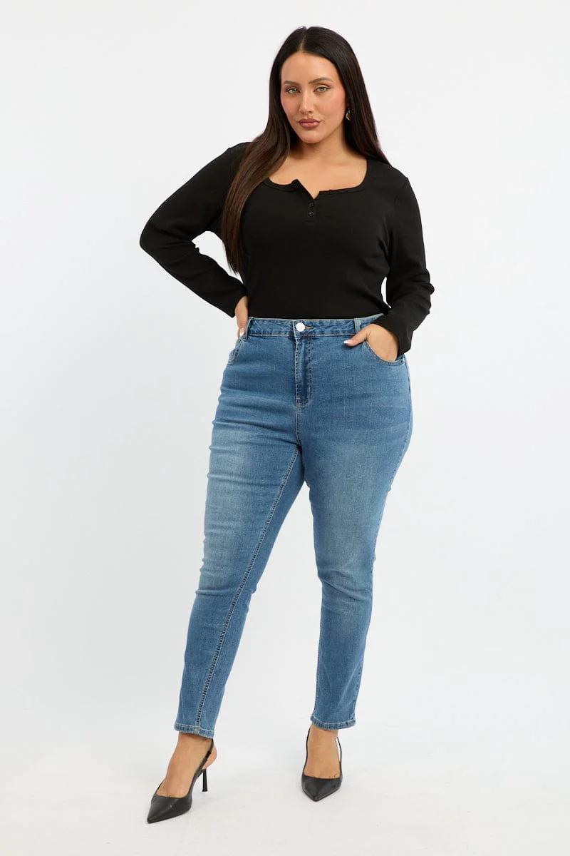 Denim Skinny Jeans High Rise - Image 2