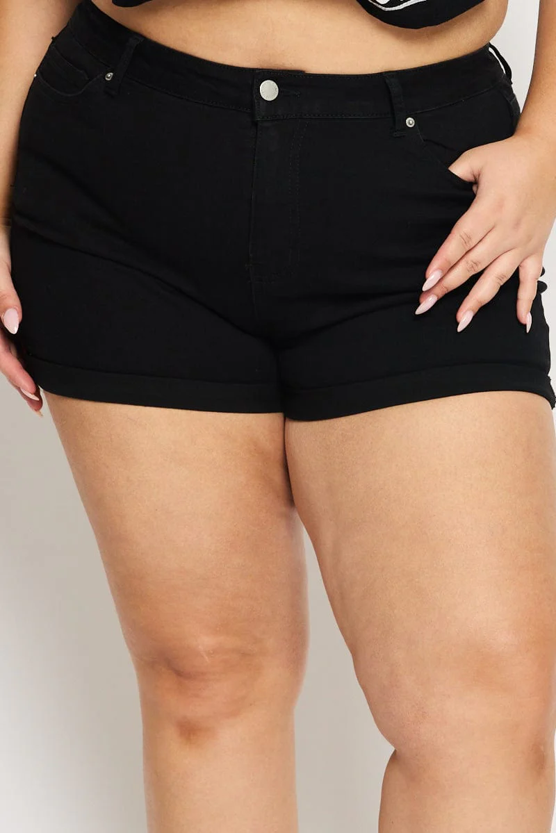 Denim Skinny Shorts Mid Rise - Image 2