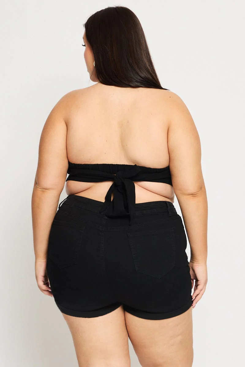 Denim Skinny Shorts Mid Rise - Image 5