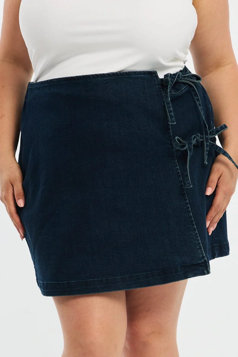 Denim Skort Tie Front - Image 3