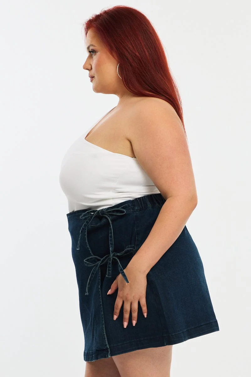 Denim Skort Tie Front - Image 4