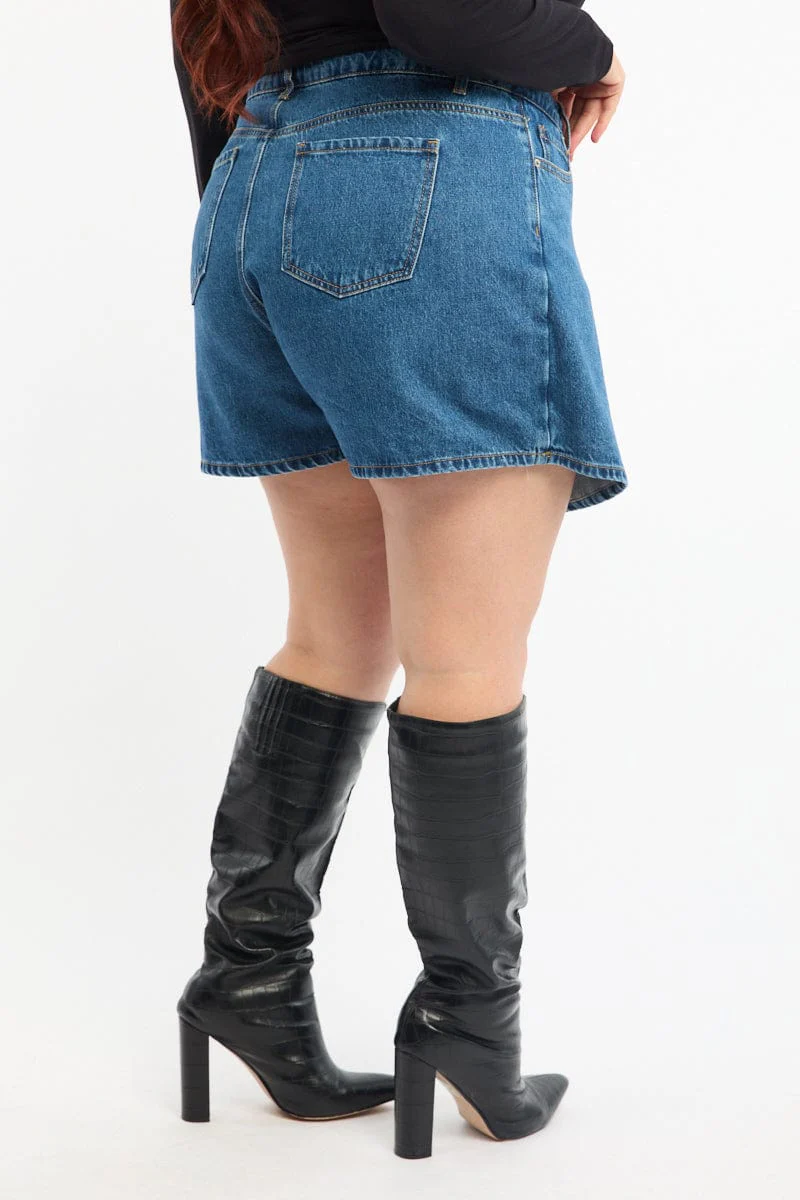 Denim Skorts High Rise - Image 3