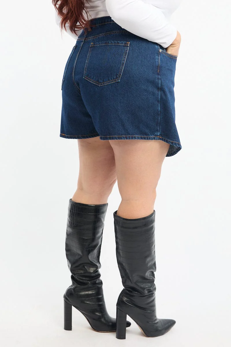 Denim Skorts High Rise - Image 4