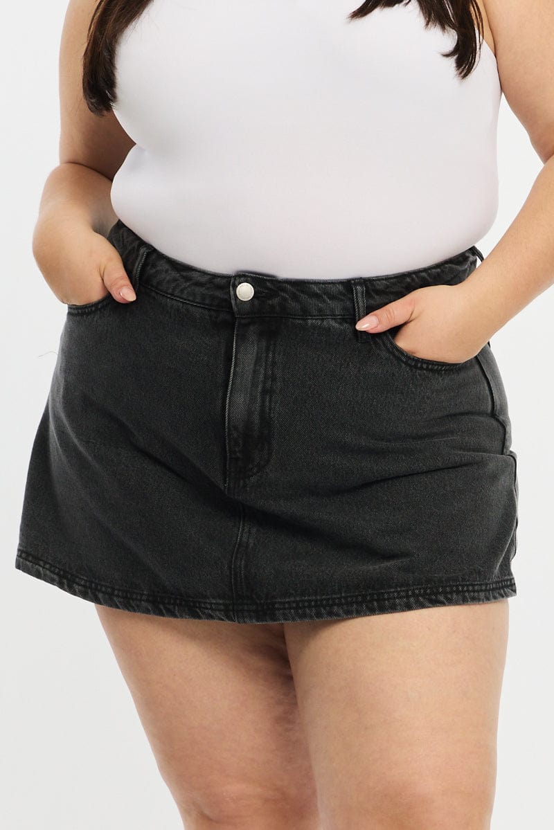 Denim Skorts High Rise - Image 2