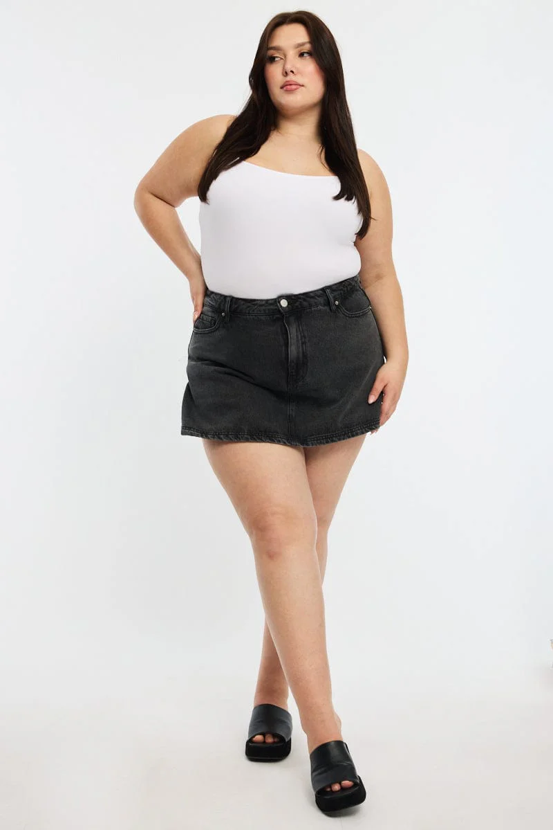 Denim Skorts High Rise - Image 3
