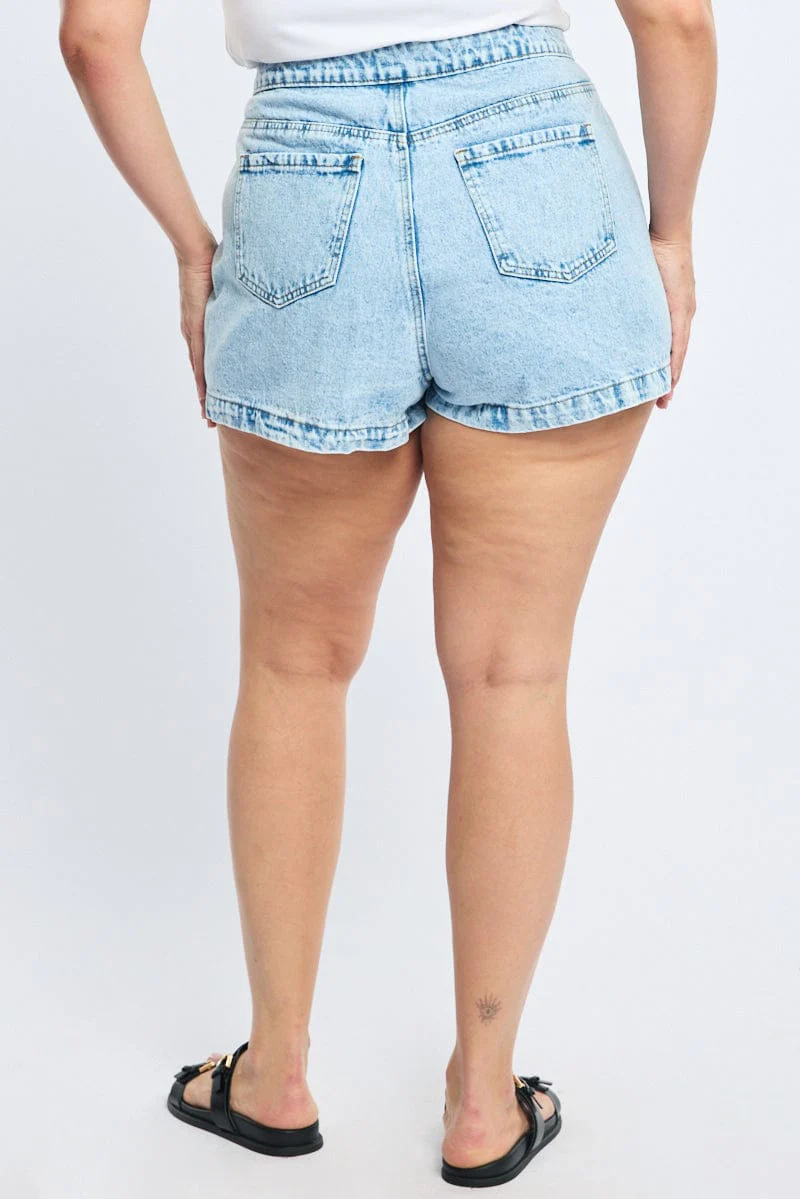 Denim Skorts Mid Rise - Image 4