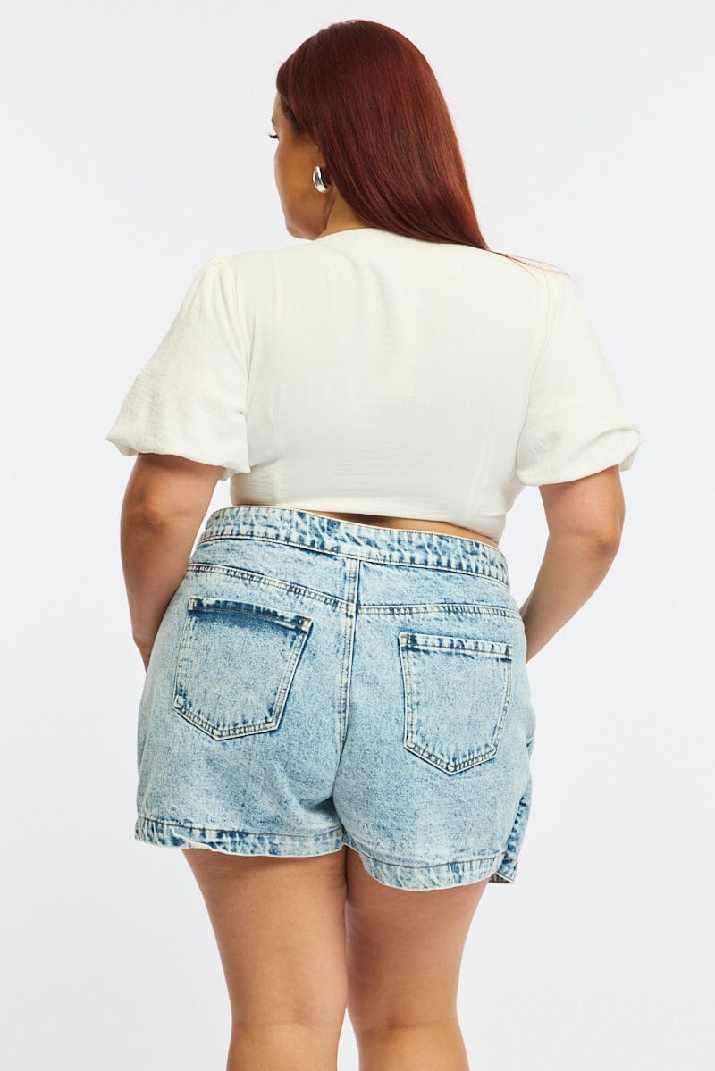 Denim Skorts Mid Rise - Image 5