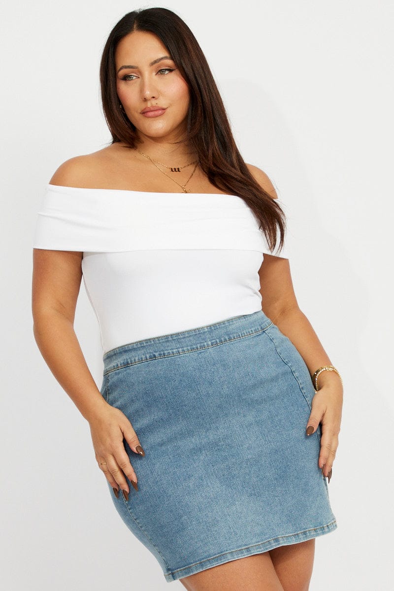 Denim Split Mini Skirt