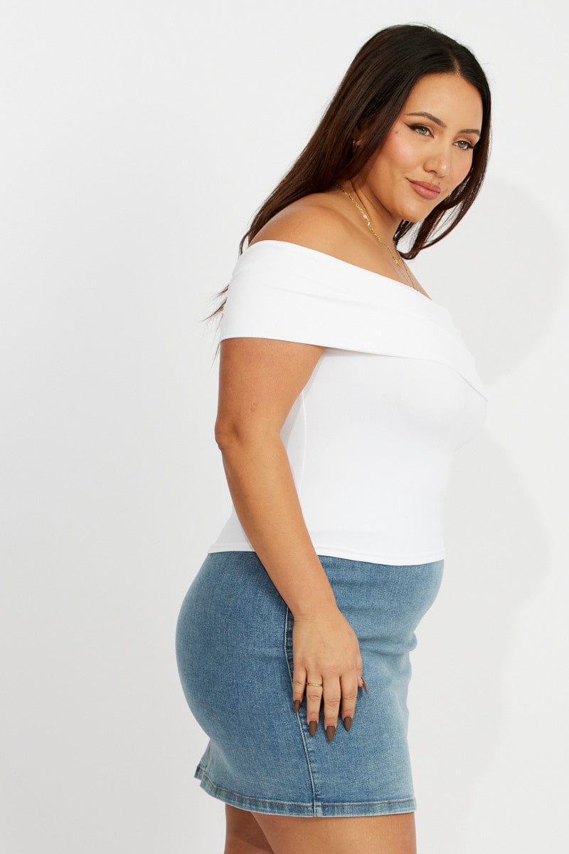 Denim Split Mini Skirt - Image 4