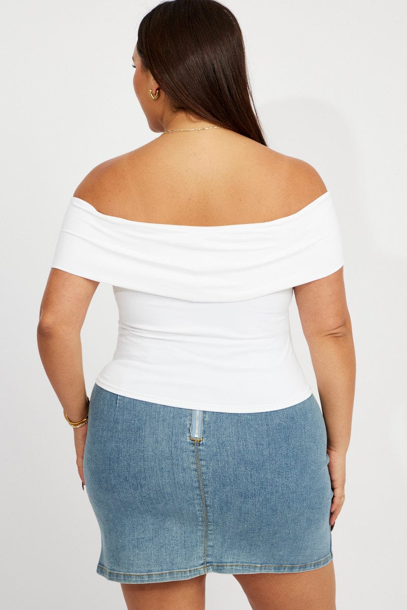 Denim Split Mini Skirt - Image 5