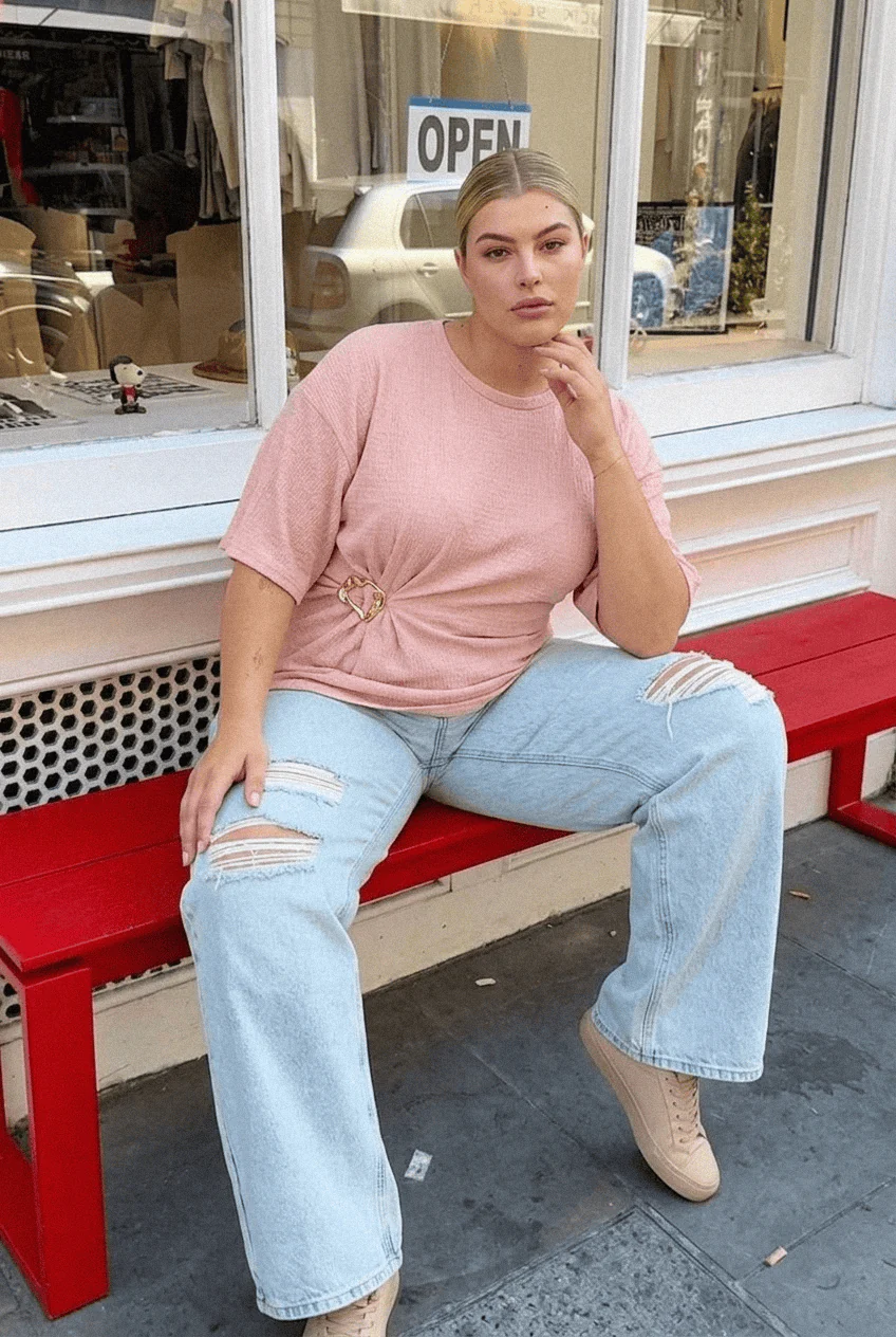 Denim Straight Jeans Mid Rise
