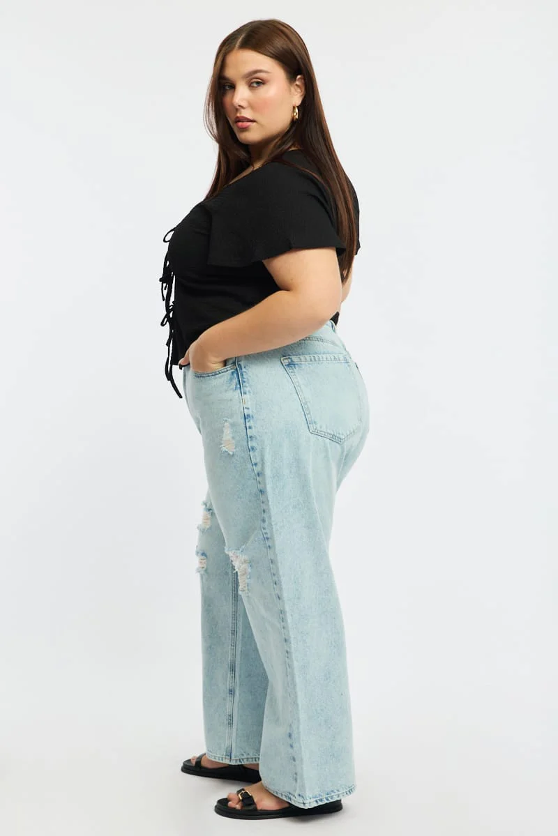 Denim Straight Jeans Mid Rise - Image 5