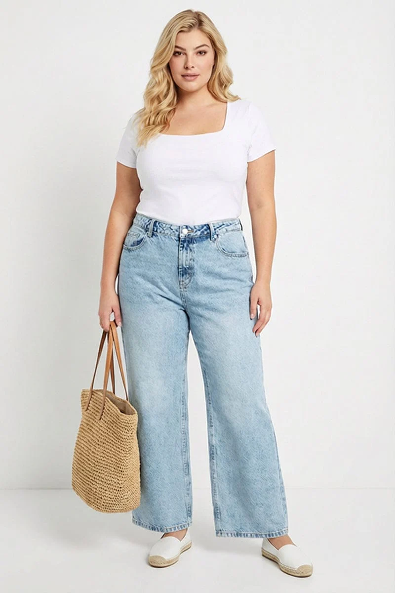 Denim Straight Jeans Mid Rise - Image 2