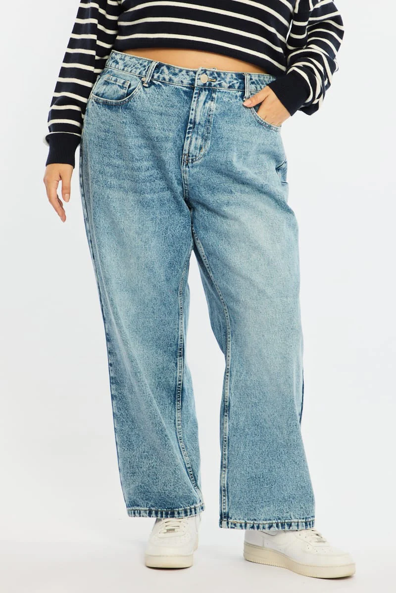 Denim Straight Jeans Mid Rise - Image 3