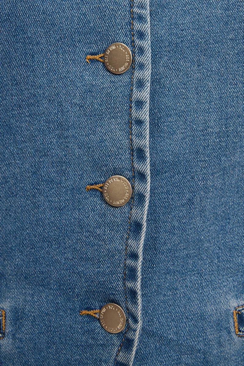 Denim Vest Button Down Sleeveless - Image 5