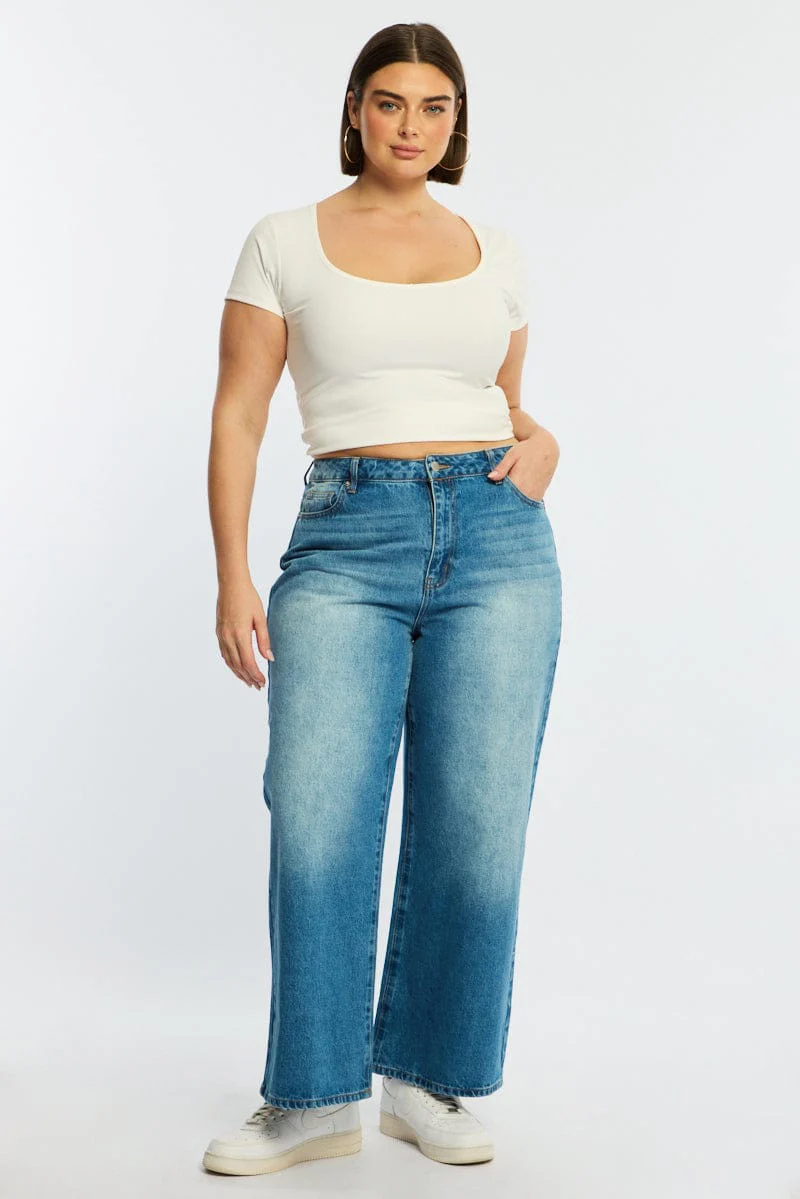 Denim Wide Leg Denim High Rise - Image 2