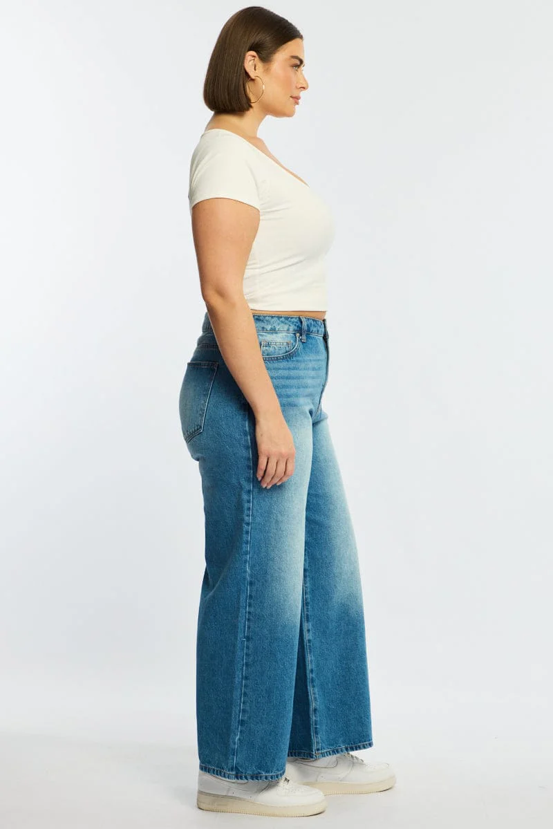 Denim Wide Leg Denim High Rise - Image 5