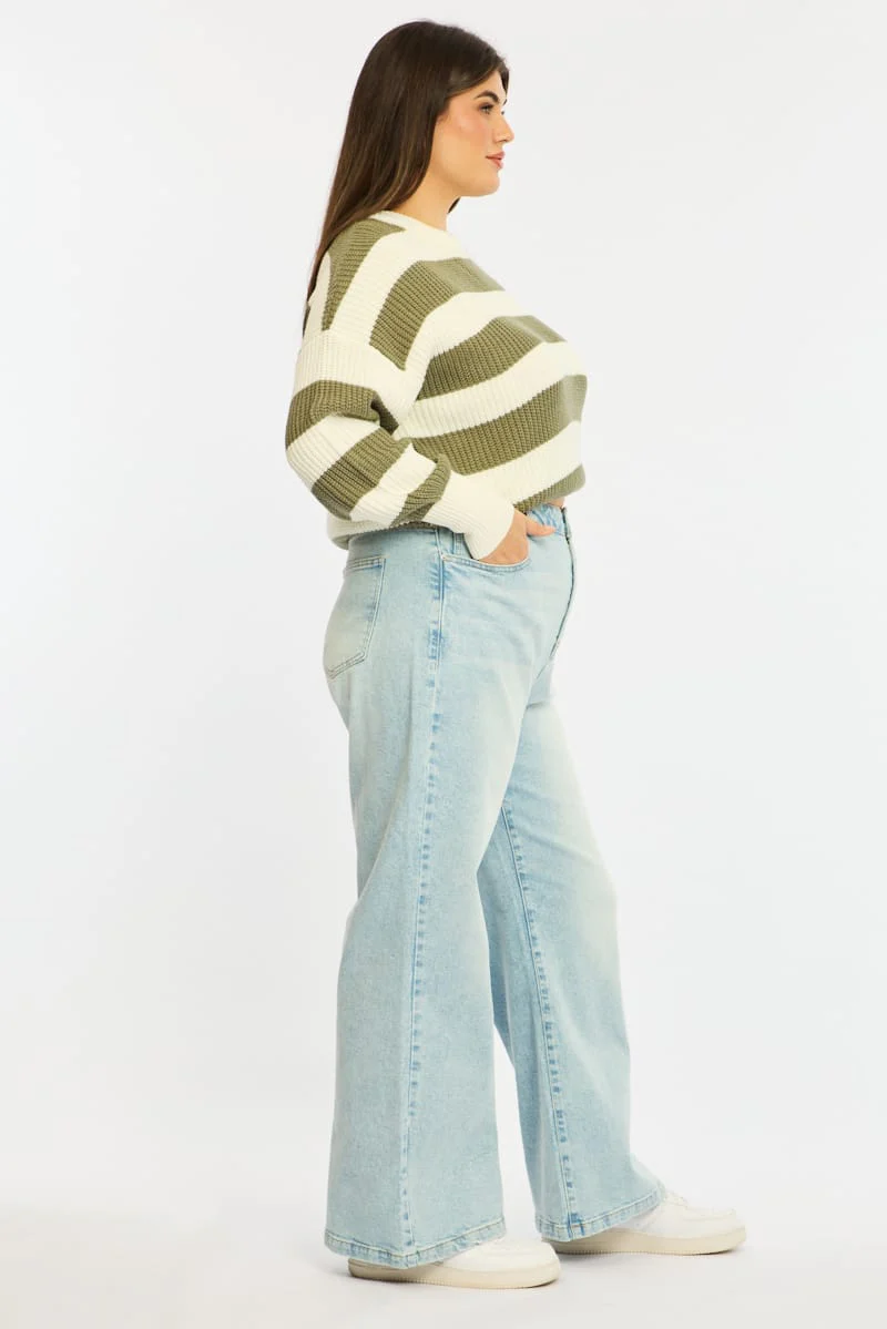 Denim Wide Leg Denim High Rise Stretch - Image 5