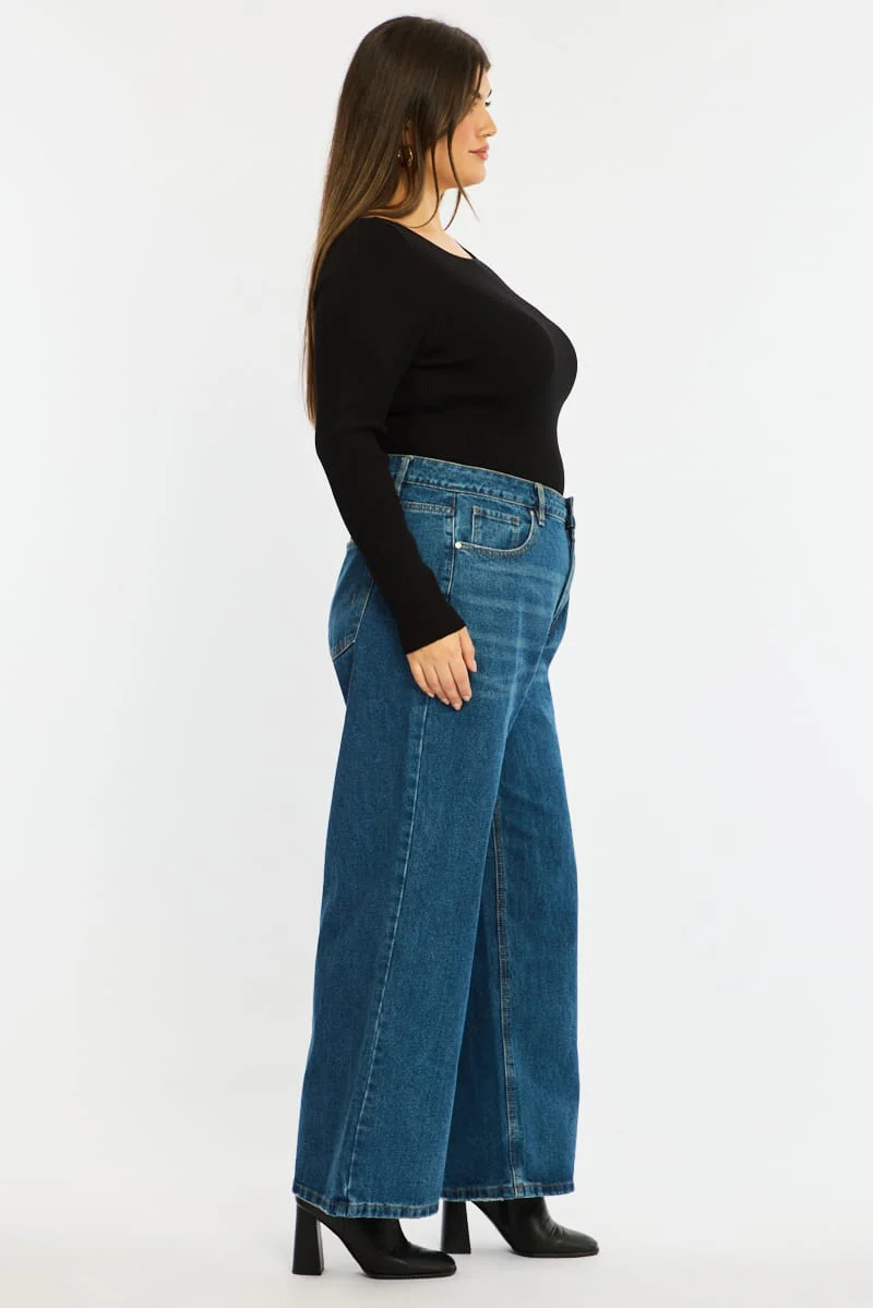 Denim Wide Leg Jean High Rise - Image 5