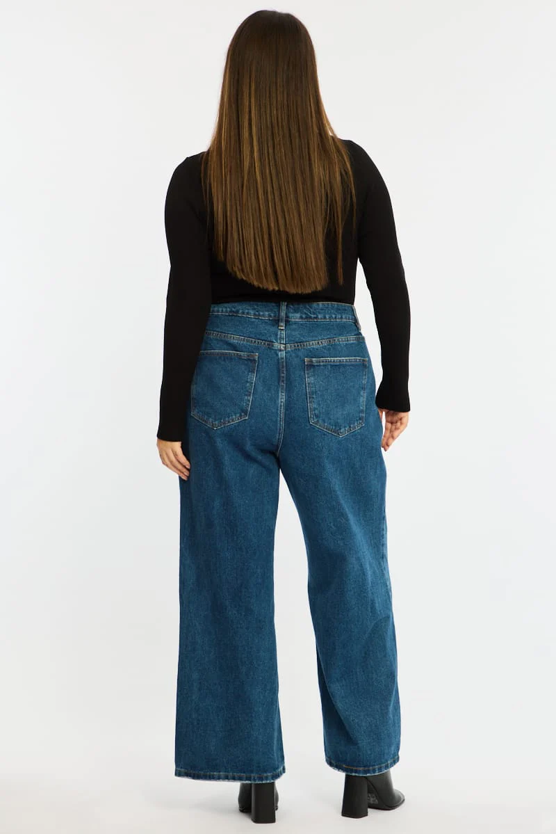 Denim Wide Leg Jean High Rise - Image 6