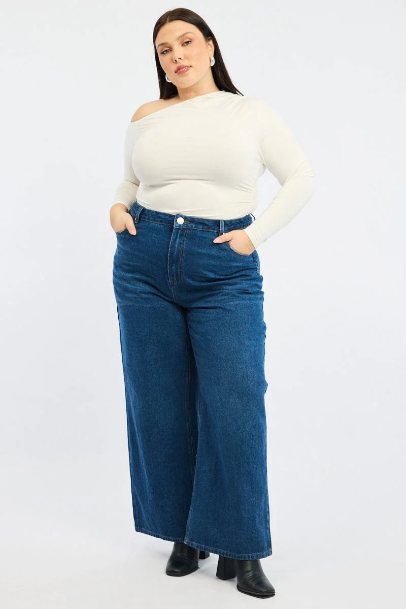 Denim Wide Leg Jeans - Image 3