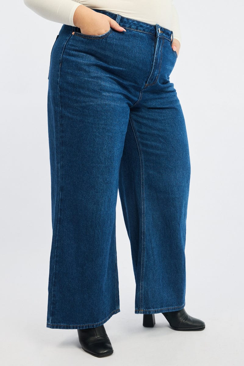 Denim Wide Leg Jeans - Image 4