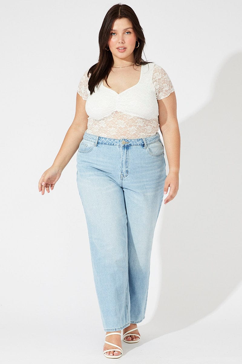 Denim Wide Leg Jeans High Rise - Image 2