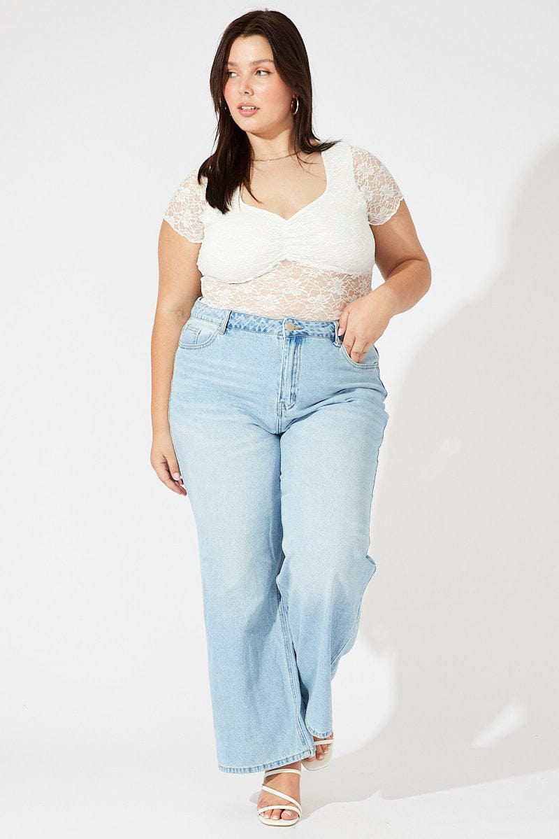 Denim Wide Leg Jeans High Rise - Image 5