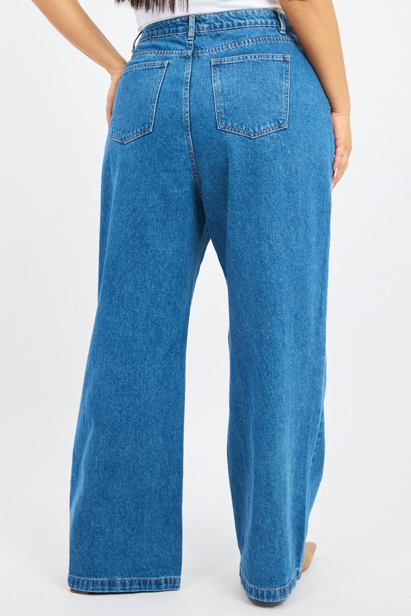 Denim Wide Leg Jeans High Rise - Image 4