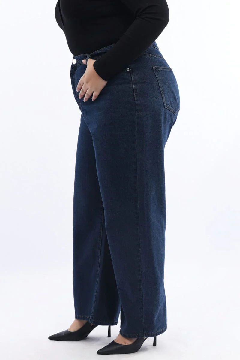 Denim Wide Leg Jeans Low Rise - Image 3