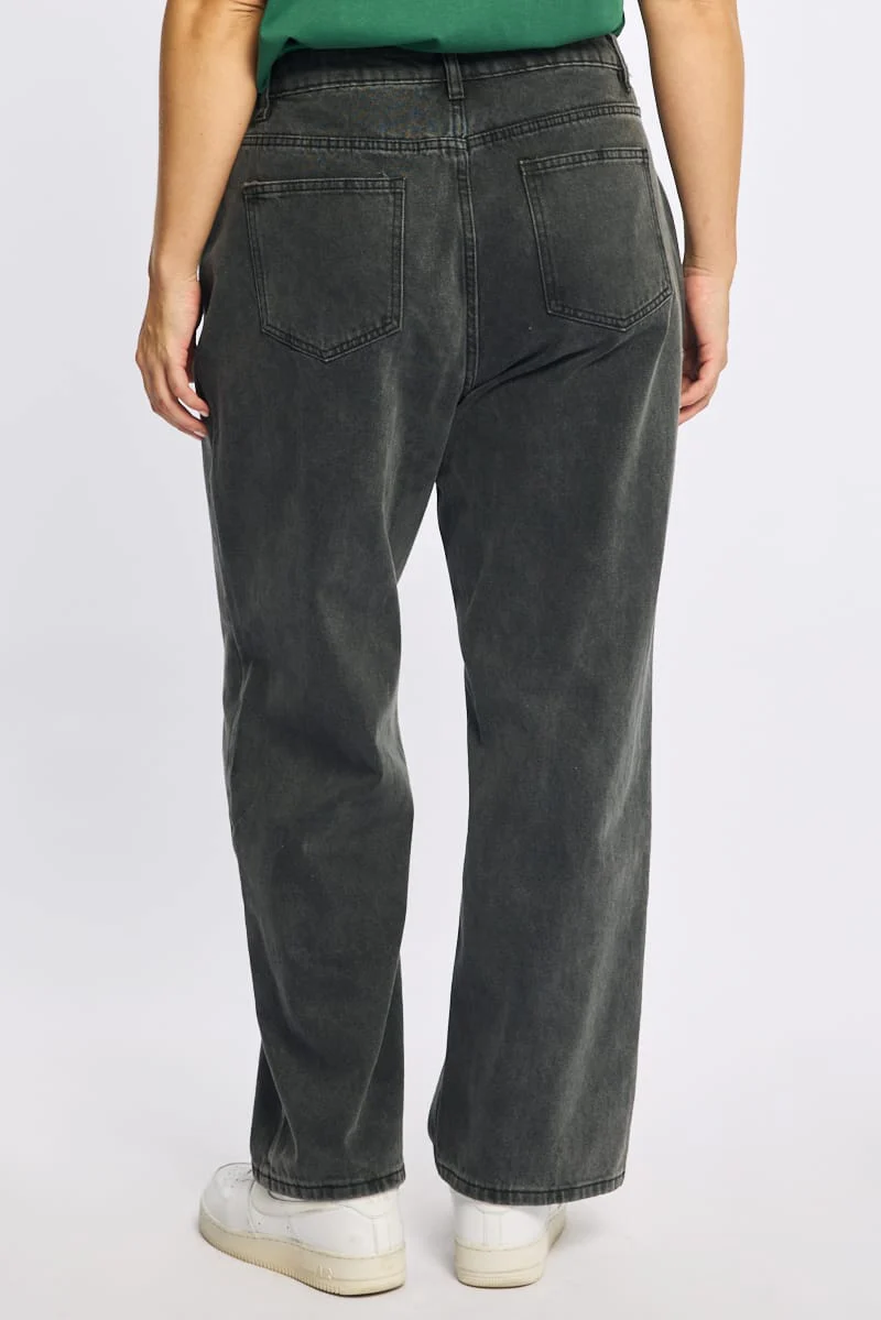 Denim Wide Leg Jeans Mid Rise - Image 5