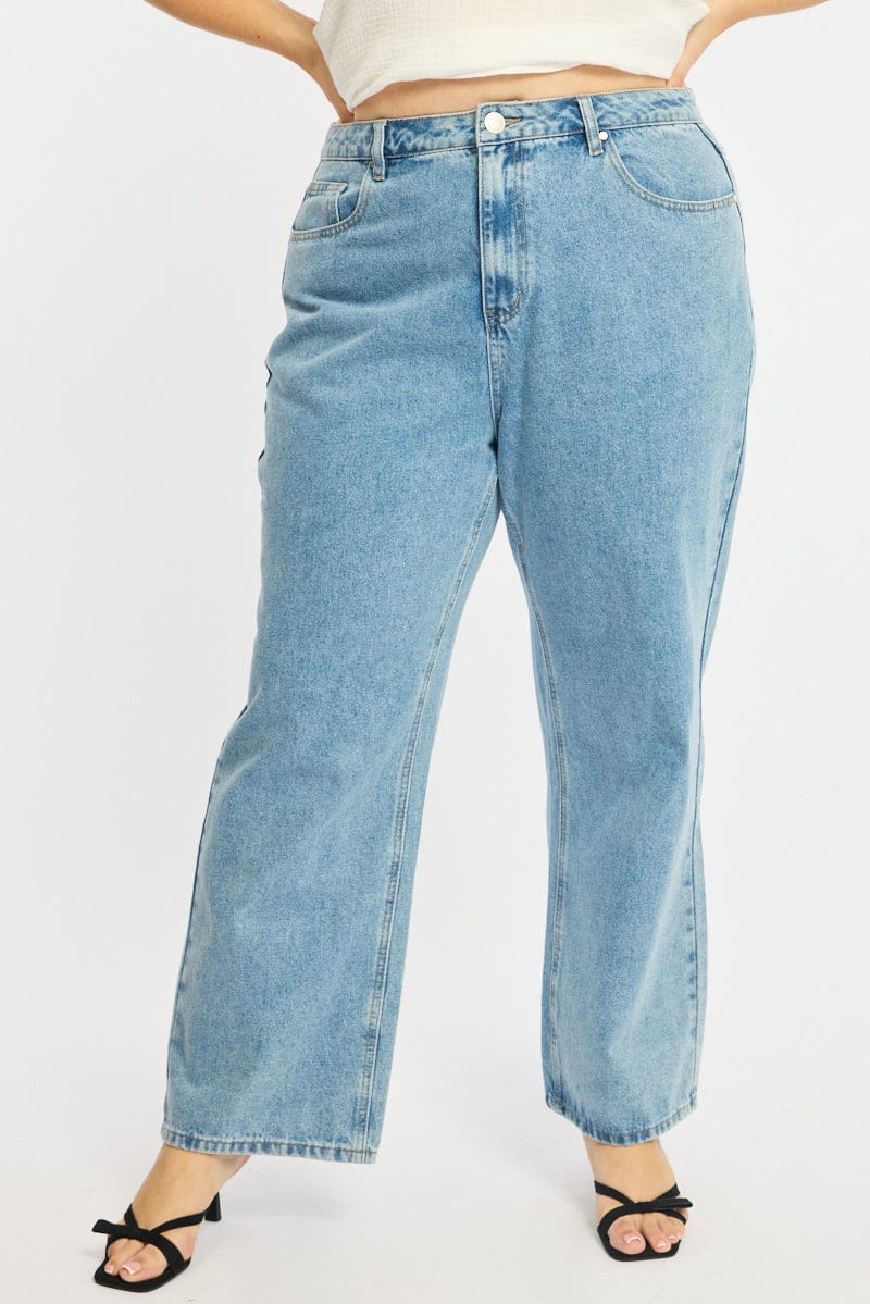 Denim Wide Leg Jeans Mid Rise - Image 2