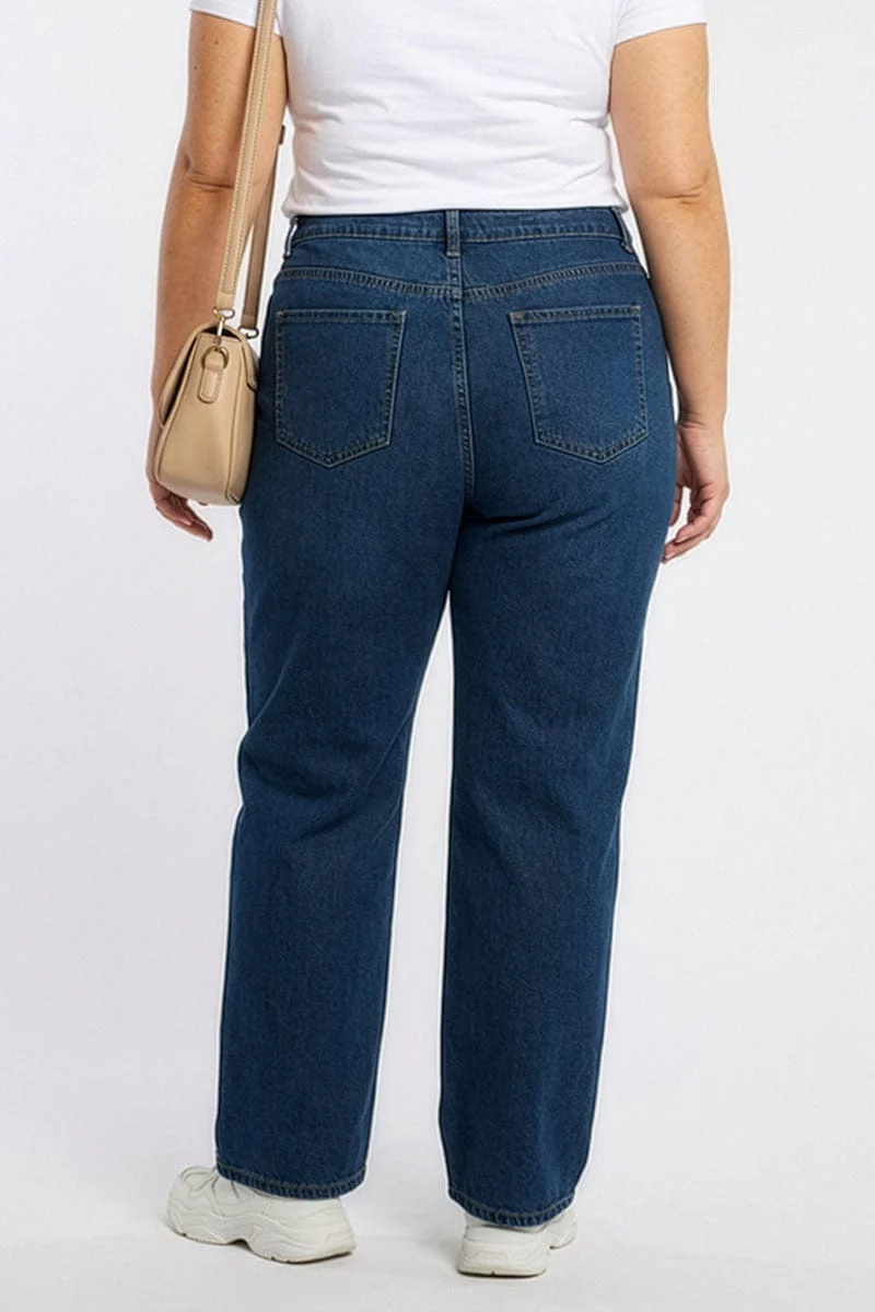 Denim Wide Leg Jeans Mid Rise - Image 3