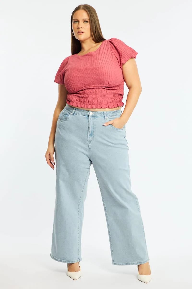 Denim Wide Leg Jeans Stretch - Image 2