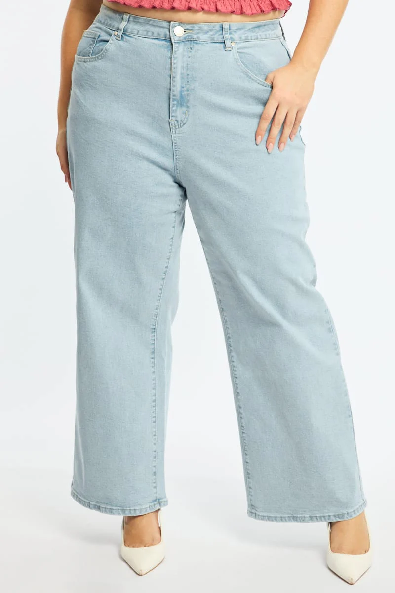 Denim Wide Leg Jeans Stretch - Image 3