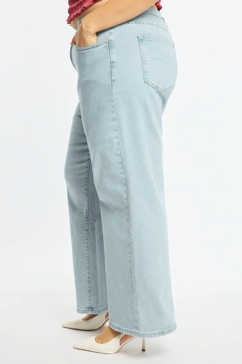 Denim Wide Leg Jeans Stretch - Image 4
