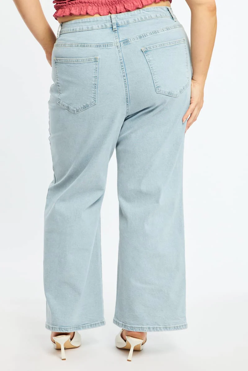 Denim Wide Leg Jeans Stretch - Image 5