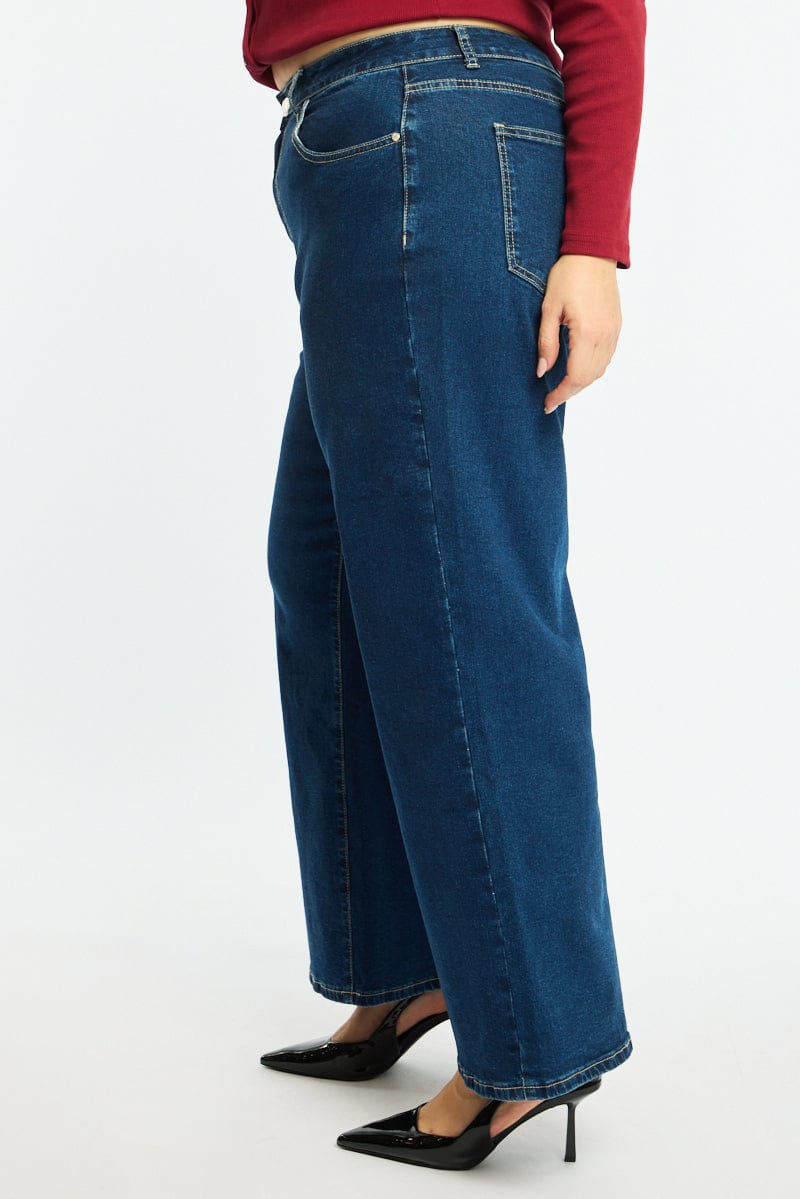 Denim Wide Leg Jeans Stretch - Image 3