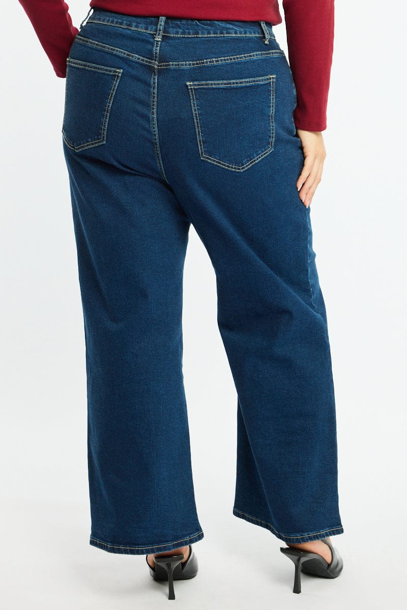 Denim Wide Leg Jeans Stretch - Image 4