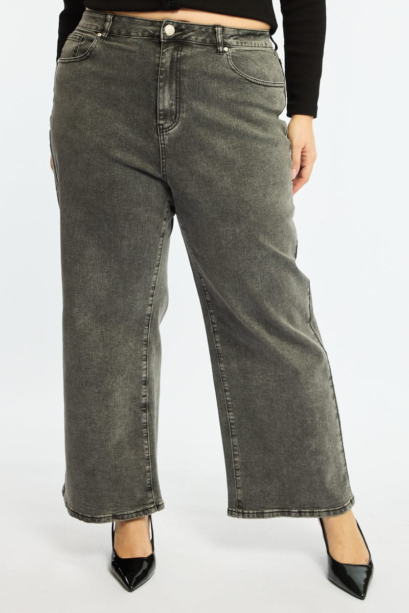 Denim Wide Leg Jeans Stretch - Image 2