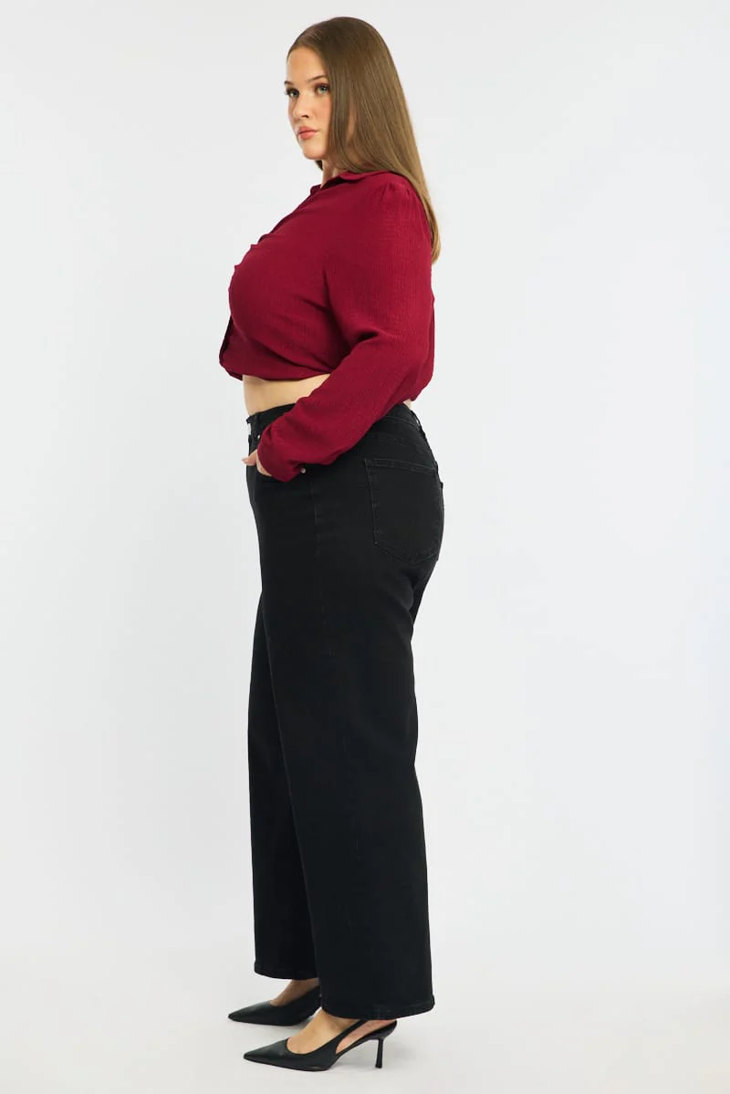 Denim Wide Leg Jeans Stretch - Image 5