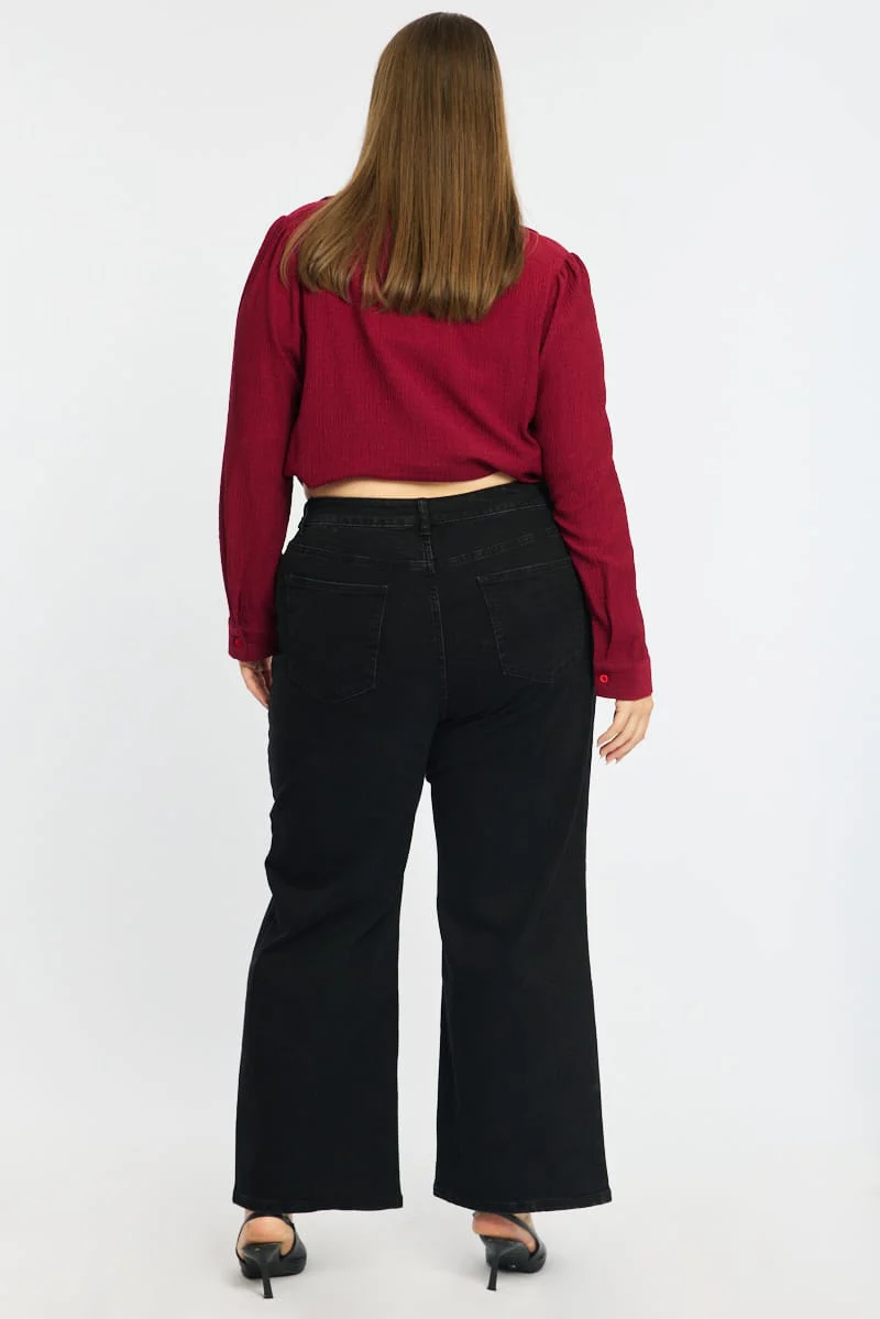 Denim Wide Leg Jeans Stretch - Image 6