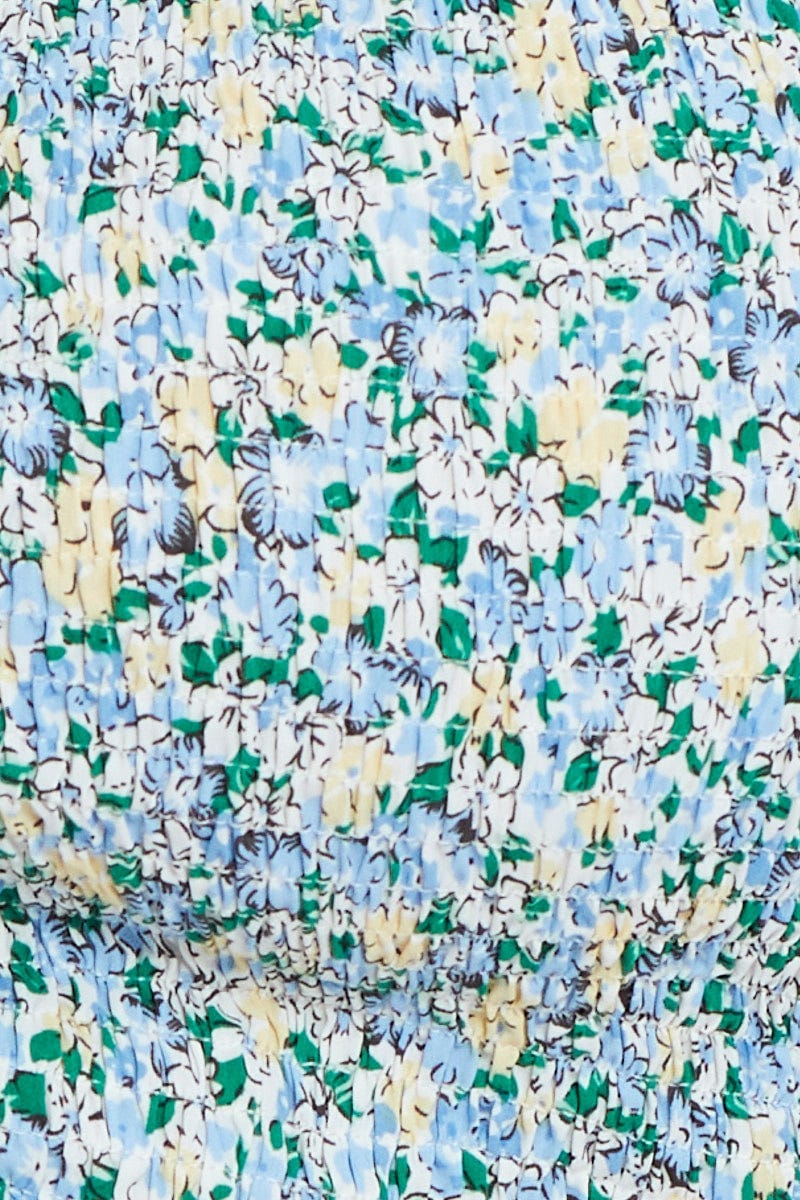 Ditsy Print Crop Top Sleeveless Drawstring - Image 6