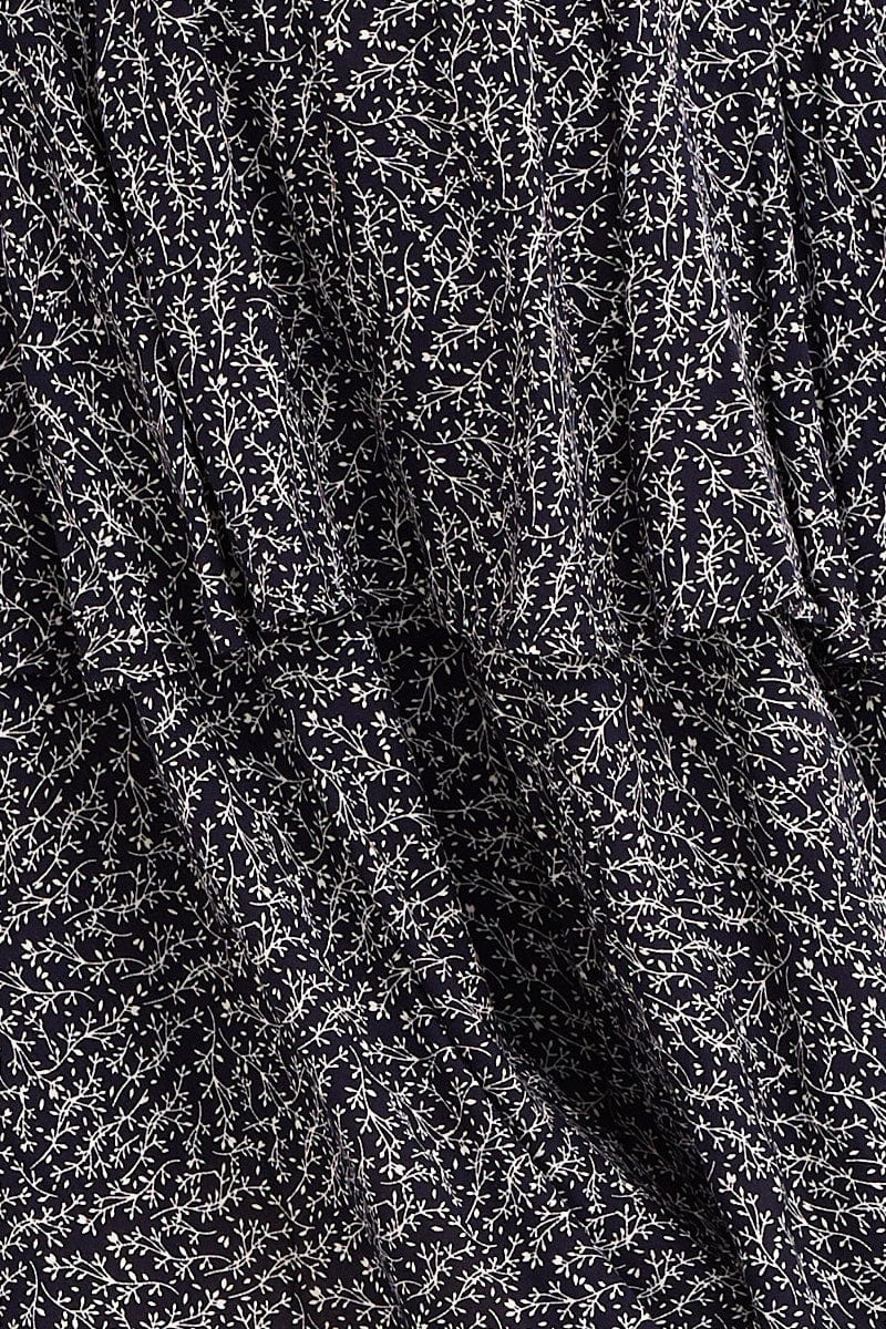 Ditsy Print Navy Ditsy Print Short Sleeve V-neck Mini Dress - Image 6