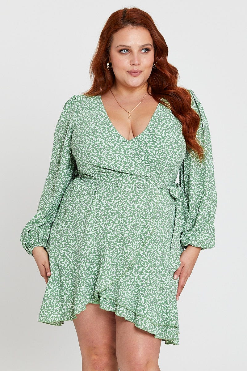 Ditsy Print Sleeve Scoop Neck Short - Image 3