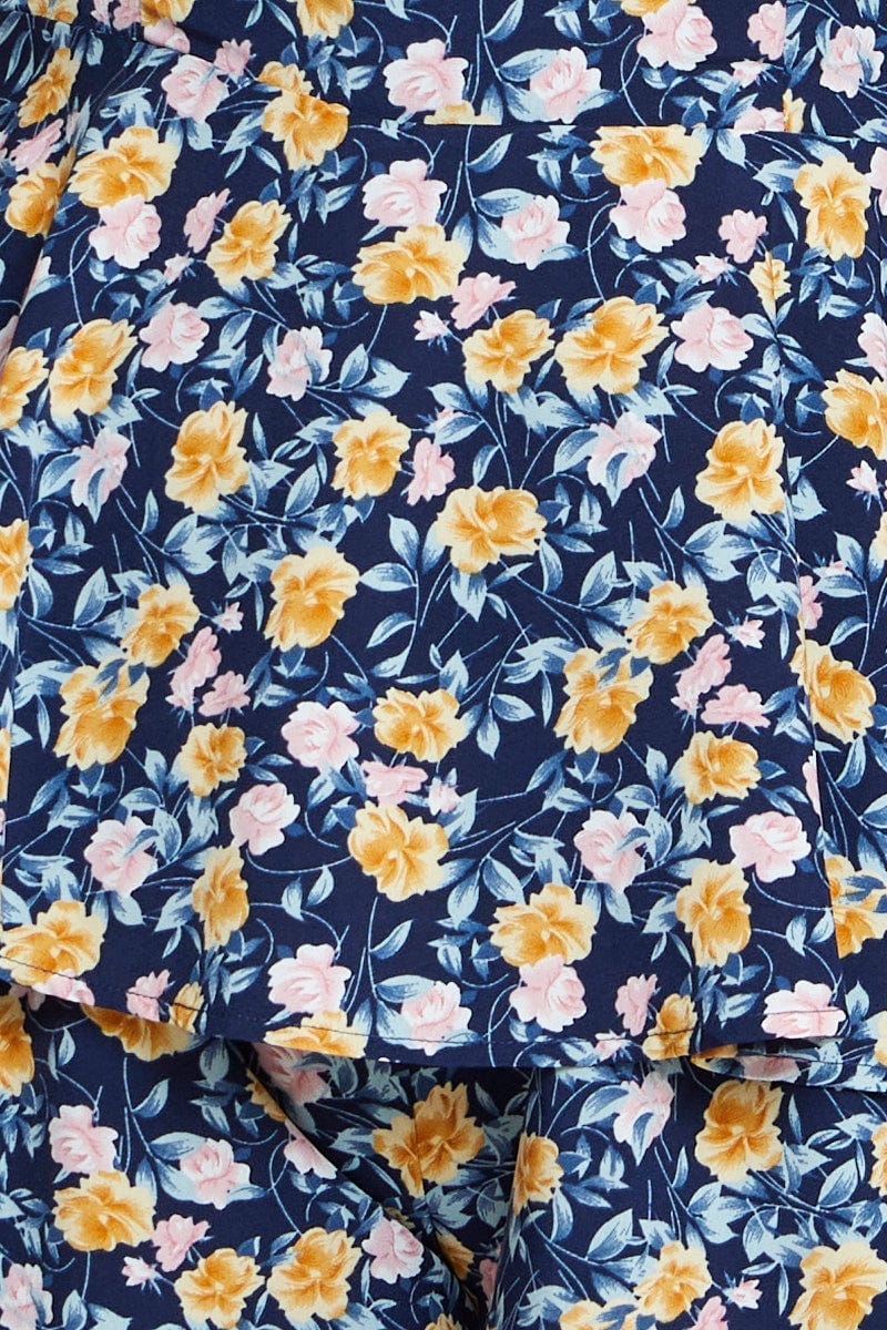 Ditsy Print Tie Playsuit Square Neck - Image 6