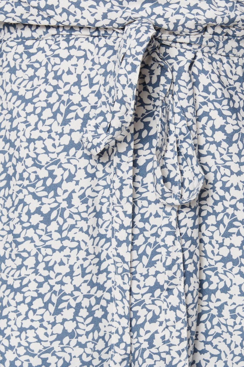 Ditsy Print Wrap Top Short Sleeve Chiffon - Image 6