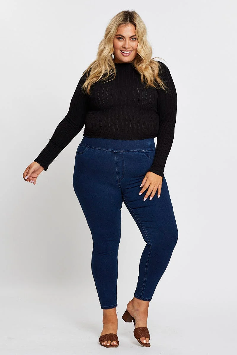 Dk Indigo High Rise Denim Jeggings - Image 3